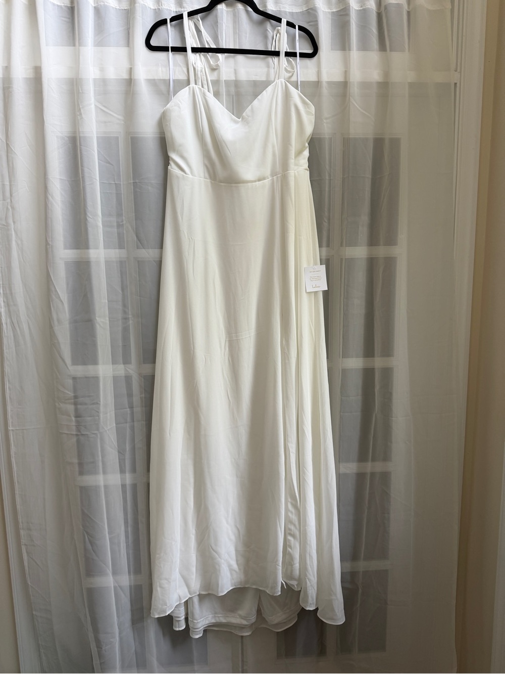 Lulu's Everlasting Endearment White Tie-Strap Maxi Dress NWT